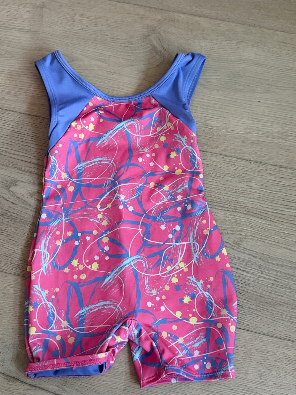Kids Pink & Purple Splash One-Piece Swimwear